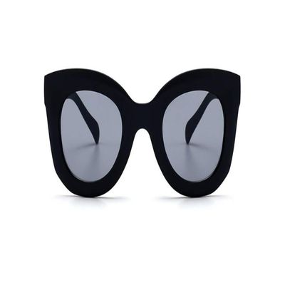 Freckles Mark Thick Fashion Butterfly Sunglasses for Women Trendy Round Cat Eye Sun Glasses (Matte Black, 45)