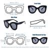Freckles Mark Thick Fashion Butterfly Sunglasses for Women Trendy Round Cat Eye Sun Glasses (Matte Black, 45) view 4