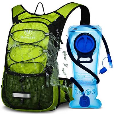 Mothybot Hydration Pack, Insulated Hydration Backpack with 2L BPA Free Water Bladder and Storage, Hiking Backpack for Men, Women, Kids for Running, Cycling, Camping - Keep Liquid Cool up to 5 Hours