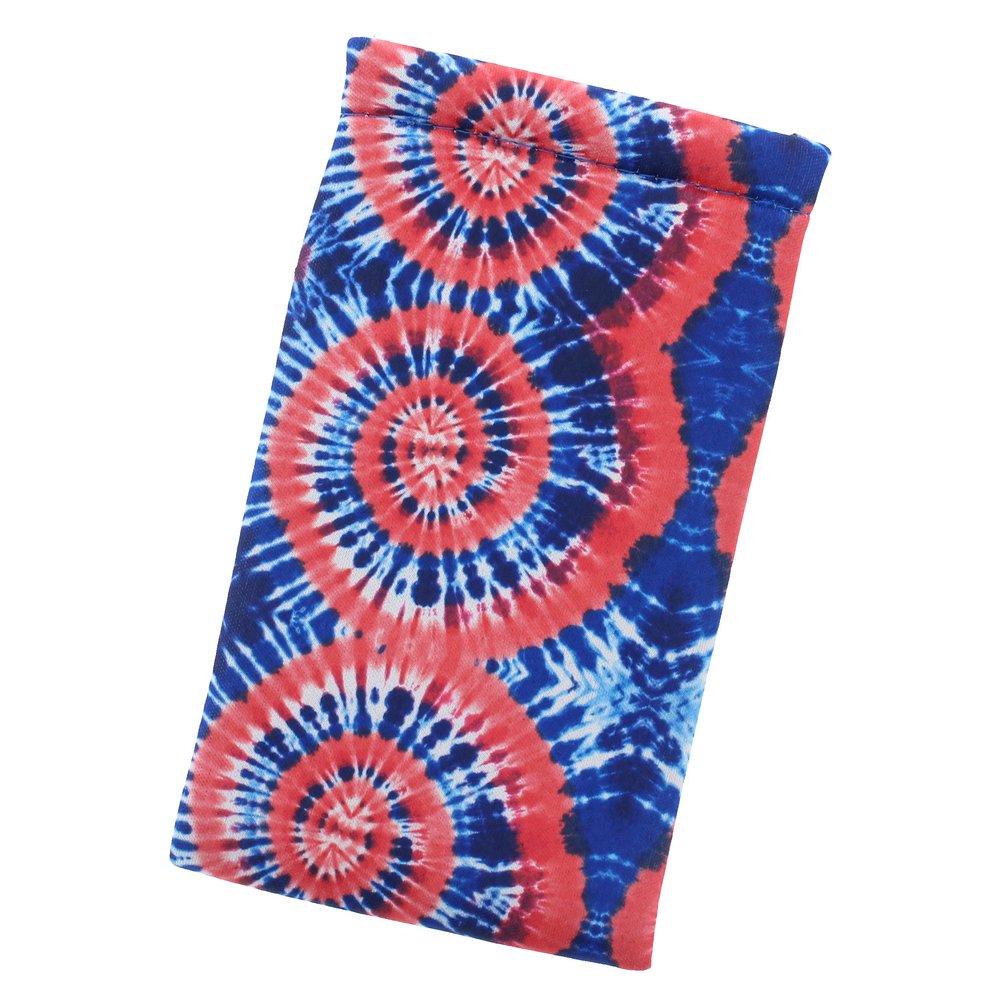 LBI Spring Top Eyeglass Case For Men & Women, Squeeze Top Case, Variety Of Styles in Tie-Dye-Red-Blue