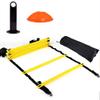 Football Training Ladder,Speed Agility Training Ladder Kit12 Adjustable Flat Rungs and 10 Cones (Orange/Yellow) for Football Soccer Soccer Training Agility Ladder view 1
