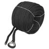 NovelBee 1/2" x 100' Double Braid Nylon Anchor Line with Stainless Steel Thimble,Safe Workload:1,020 Lbs;Tensile Strength:5,100 Lbs (Black) view 2