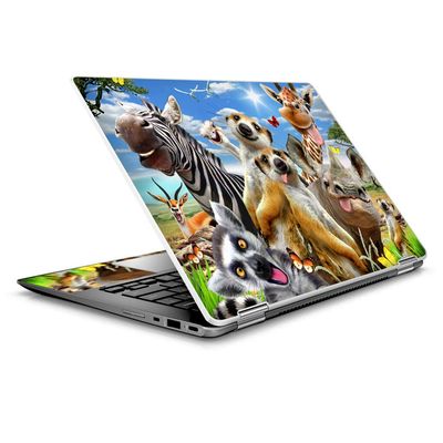 Selfie Africa Farm - Custom Fits 14" HP 2 in 1 Touchscreen Chromebook x360 Laptop Notebook Skin Vinyl Sticker Cover Decal