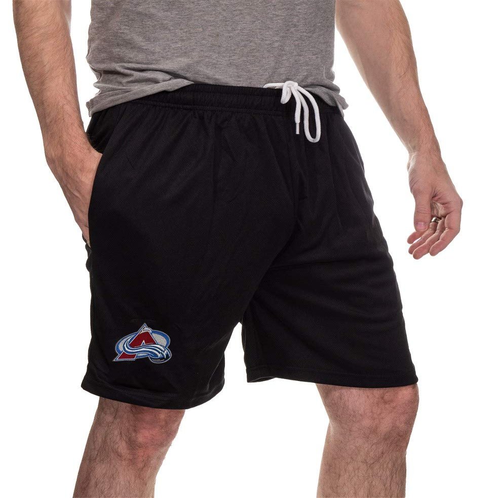 Calhoun NHL Men's Team Logo Air Mesh Shorts (Colorado Avalanche, Large)