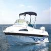 Oceansouth Breakwater Sportz Bimini Top  4ft with Rear Support Poles, Waterproof Includes Storage Boot (Maroon, 67"-75") Fishing Bows Sun Shade Boat Waterproof Cover Boot Storage Bow Beach view 4