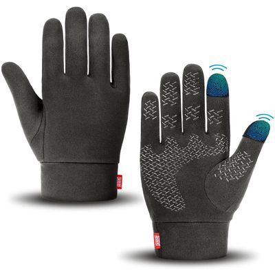 Aegend Lightweight Winter Gloves for Men Women, Warm Running Gloves Touchscreen Thermal Glove Liners for Cold Weather Driving, Cycling & Hiking, Non-Slip, Elastic Cuff, Stretchy, Durable