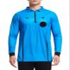 FitsT4 Sports Men's Pro Soccer Referee Jersey Long Sleeve Ref Shirt Blue Small view 1