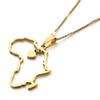 African Map Pendant Necklace Jewelry Heart Charm Map of Africa Continent Jewelry (Gold) view 1