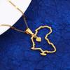 African Map Pendant Necklace Jewelry Heart Charm Map of Africa Continent Jewelry (Gold) view 2