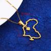 African Map Pendant Necklace Jewelry Heart Charm Map of Africa Continent Jewelry (Gold) view 3