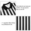 FitsT4 Sports Men's Official Black & White Stripe Referee Shirt Zipper Collared Long Sleeve Umpire Jersey Costume Pro Ref Uniform for Soccer Basketball Football Cosplay view 4