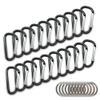 20PCS Mini 1.85"/4.7CM Aluminum Carabiners with 10PCS Nickel Metal Key Rings Lightweight D Shape Keychain Clips Small Multipurpose Carabiner Buckles for Indoor Outdoor Use view 1