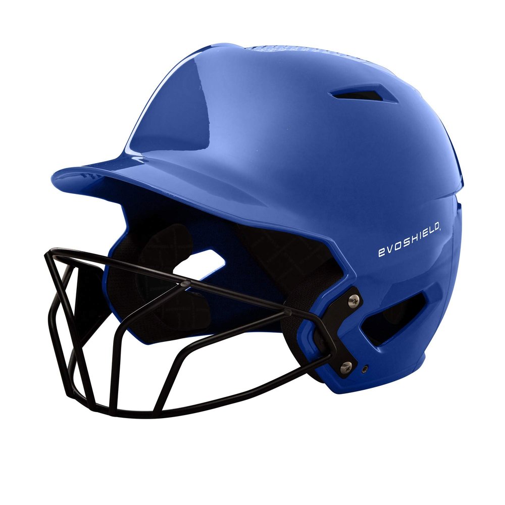 EvoShield XVT Luxe Fitted Batting Helmet with Softball Facemask - Royal, Medium