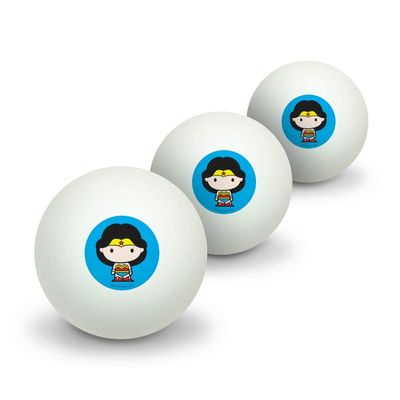 GRAPHICS & MORE Wonder Woman Cute Chibi Character Novelty Table Tennis Ping Pong Ball 3 Pack