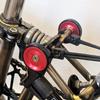 ACEOFFIX For BROMPTON 45mm Lightweight Easy Wheels + Titanium Bolts in Bronze RED view 1