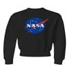 Go All Out L 14-16 Black Youth Distressed NASA Logo Crewneck Sweatshirt view 1