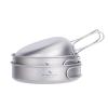 usharedo Camping Titanium Pots Set Titanium Bowl Set Outdoor Cookware Cooking Pan Pot with Folding-Handle Travel Kitchen Mess Kits Picnic Hiking Dishes ti2031c view 1