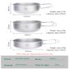 usharedo Camping Titanium Pots Set Titanium Bowl Set Outdoor Cookware Cooking Pan Pot with Folding-Handle Travel Kitchen Mess Kits Picnic Hiking Dishes ti2031c view 2