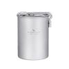 usharedo Ultralight Portable 900ml Outdoor Titanium Pot with Lid Folding Handle Camping Water Rice Food Bowl Cup Mug Bottle Ti15103B11 view 1