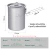 usharedo Ultralight Portable 900ml Outdoor Titanium Pot with Lid Folding Handle Camping Water Rice Food Bowl Cup Mug Bottle Ti15103B11 view 2