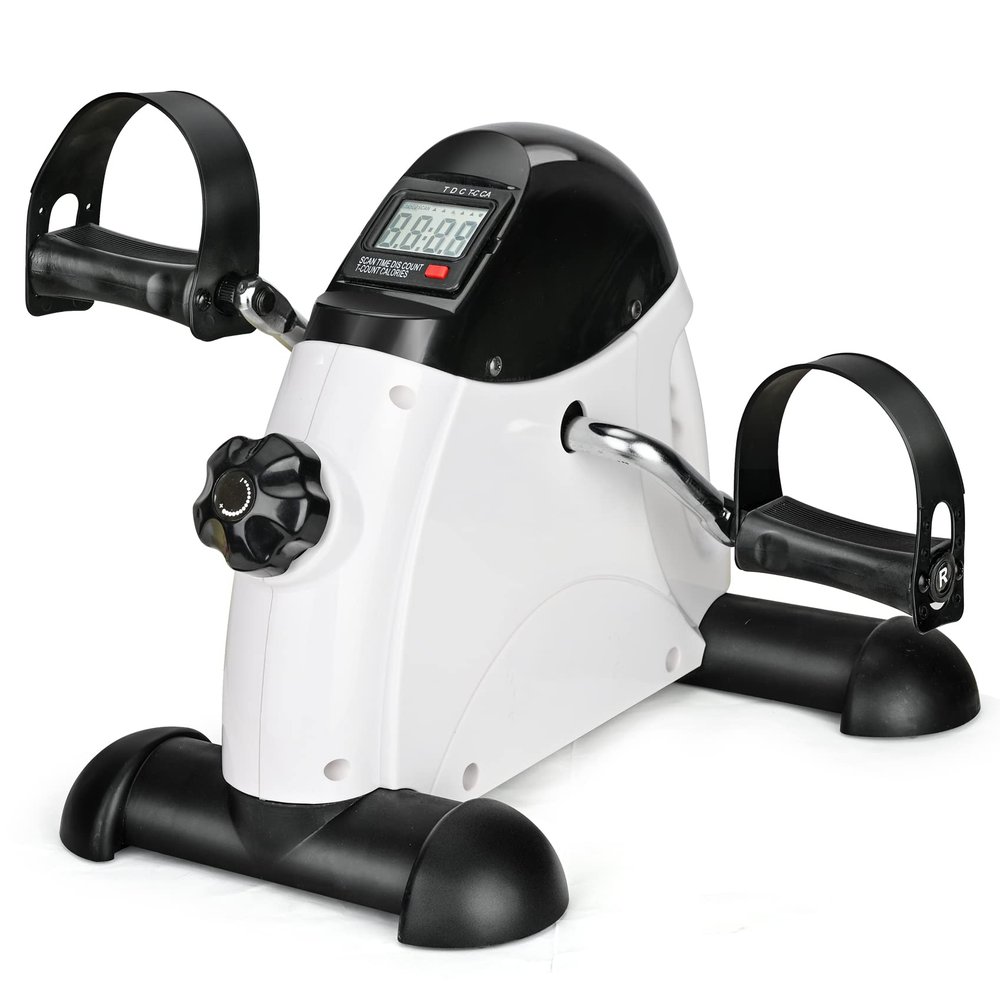 Under Desk Bike Pedal Exerciser Portable Home Exercise Bike Pedal Exerciser Foot Peddler Portable Therapy Bicycle Leg Peddler Portable Mini Cycle Bike for Hands Arm Trainer