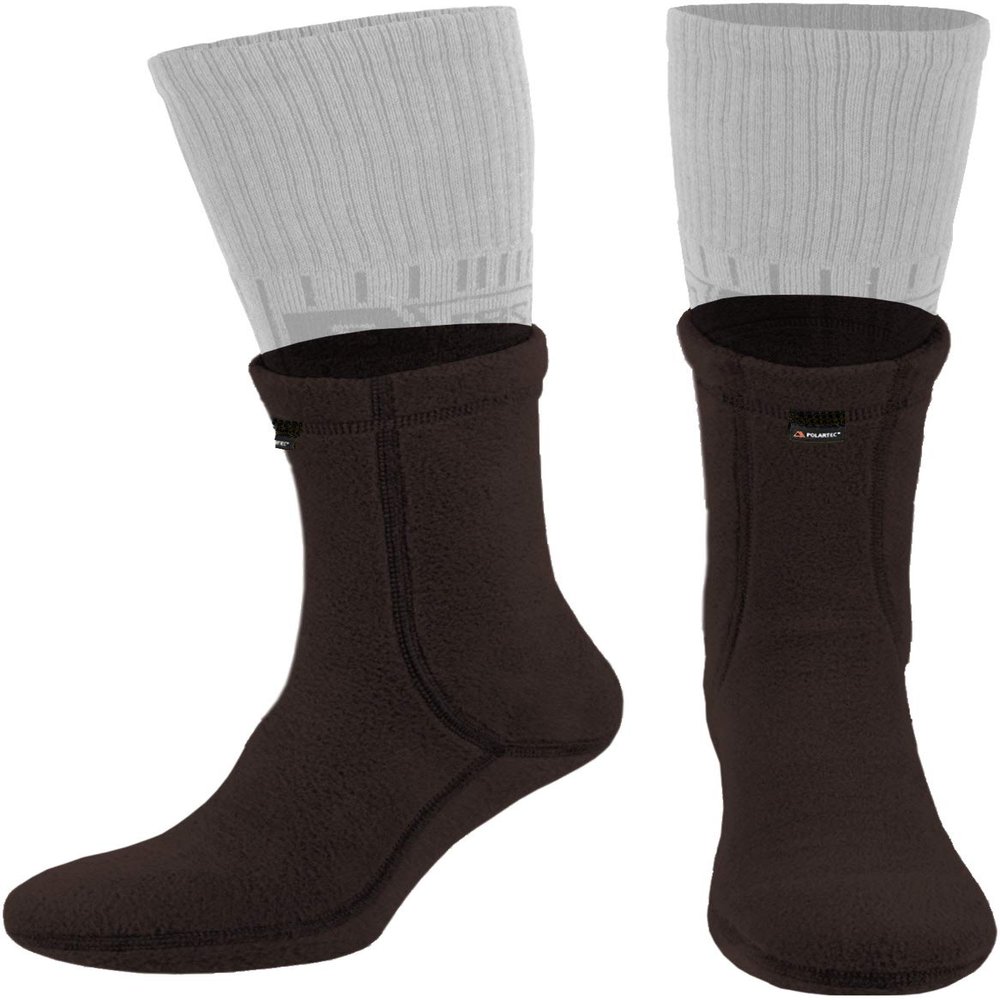281Z Military Warm 6 inch Boot Liner Socks - Outdoor Tactical Hiking Sport - Polartec Fleece Winter Socks (Medium, Brown Bear)