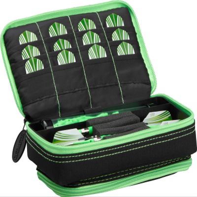 Casemaster by GLD Products Plazma Plus Black with Green Trim Dart Case and Phone Pocket