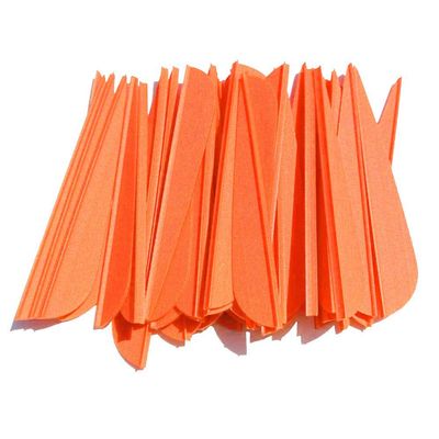 50pcs Archery Arrow Feathers Rubber Arrow Fletching 3inch Plastic Arrow Vanes Fletches for Hunting DIY Arrows (Orange)