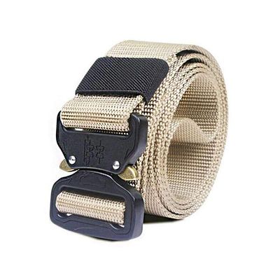 Bauss.Co New Tactical Nylon Webbing Heavy Duty Metal Buckle Belt with Quick Release Metal Buckle Perfect for Rugged Outdoor Activity