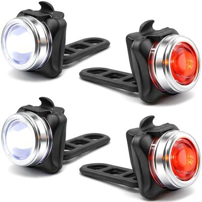 OPTIKS 210 Front & Rear LED Bike Light USB Rechargeable Compact (2 Pack)
