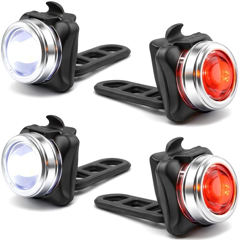 OPTIKS 210 Front & Rear LED Bike Light USB Rechargeable Compact (2 Pack)