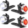 OPTIKS 210 Front & Rear LED Bike Light USB Rechargeable Compact (2 Pack) view 1