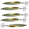 5pcs 5.25oz Colt Sniper jigs 150g coltsniper jig with a 3561D-DT MUSTAD 3X Strong Forge High Carbon Steel Treble Hook - Yellow Silver view 1