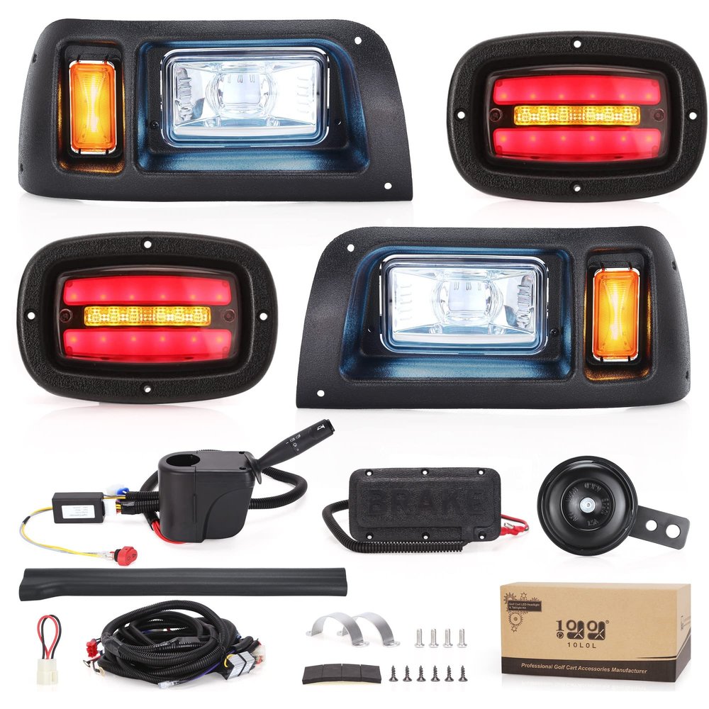 10L0L Golf Cart Light Kit(12V/36v/48V) for Club Car DS with Daytime Running Light Low-beam/High-beam With Turn Signals and Brake Lights