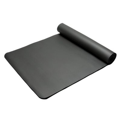 oAtm0eBcl Yoga Mat, 10mm Thick NBR Anti-Slip Gym Home Fitness Exercise Yoga Pilates Mat, Portable Foldable Yoga Mat with Strap Black