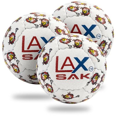 Lax Sak Soft Practice Lacrosse Balls - Same Weight & Size as a Regulation Lacrosse Balls, Great for Indoor & Outdoor Practices, Less Bounce & Minimal Rebounds - Mini Crabs, 3 Pack