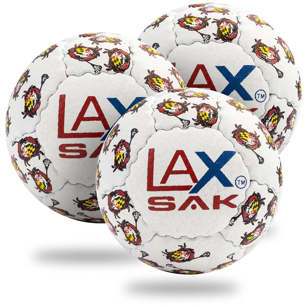Lax Sak Soft Practice Lacrosse Balls - Same Weight & Size as a Regulation Lacrosse Balls, Great for Indoor & Outdoor Practices, Less Bounce & Minimal Rebounds - Mini Crabs, 3 Pack