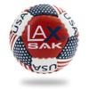 Lax Sak Soft Practice Lacrosse Balls - Same Weight & Size as a Regulation Lacrosse Balls, Great for Indoor & Outdoor Practices, Less Bounce & Minimal Rebounds - American Flag, 12 Pack view 1