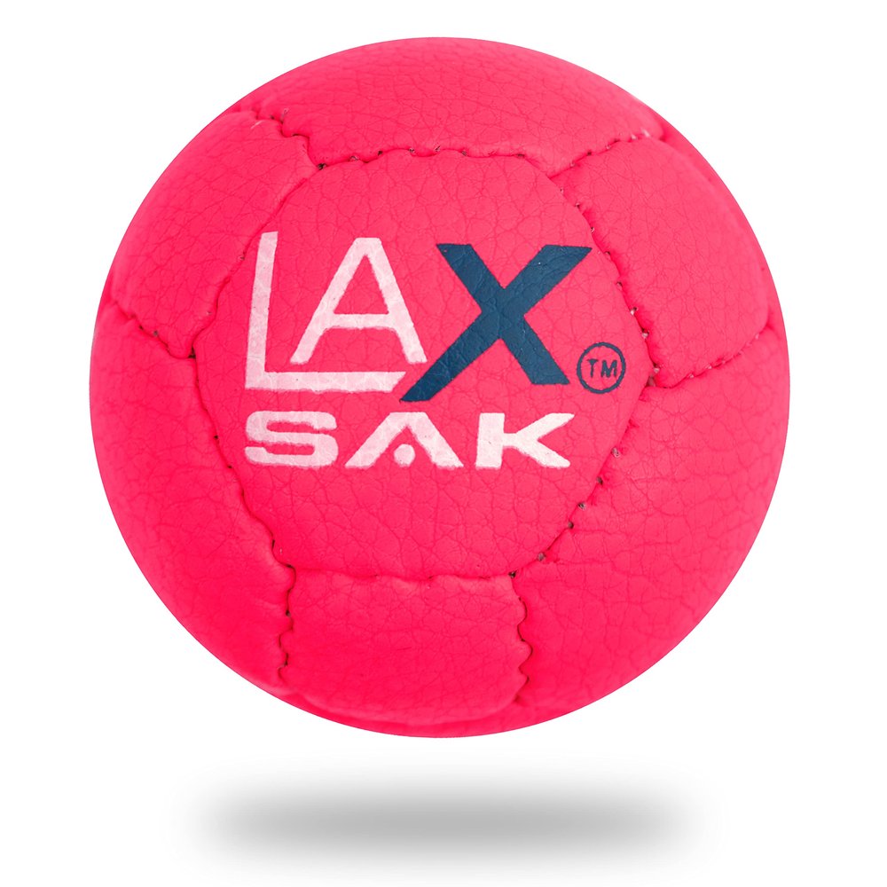 Lax Sak Soft Practice Lacrosse Balls - Same Weight & Size as a Regulation Lacrosse Balls, Great for Indoor & Outdoor Practices, Less Bounce & Minimal Rebounds - Pink, 6 Pack
