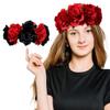 3omething New 2PCS Rose Flower Crown Headband Costume - Day of The Dead Mexican Halloween Wedding Festival Headpiece view 1