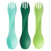 humangear GoBites Uno 3-Pack | Travel & Camping Utensils | Portable & Convertible Dining Ware | Multi-Functional Spork | Mint/Forest Green/Light Green, Uno (Bulk) 3-Pack view 1