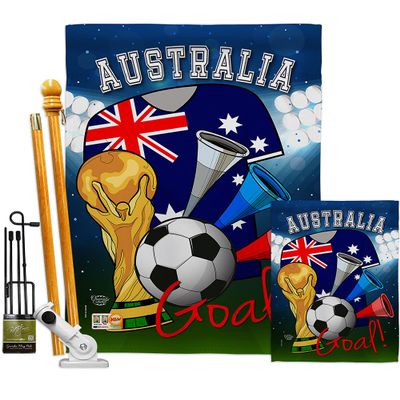 World Cup Australia Flags Australian Banner Wall Art Flag Poles For Outside House Stand Outdoor Decorations Garden Tapestry Yard Signs FIFA Gifts Sports Fan Trophy Soccer Game Football Made In USA