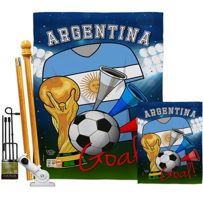 World Cup Argentina Flags Argentine Banner Wall Art Flag Poles For Outside House Stand Outdoor Decorations Garden Tapestry Yard Signs FIFA Gifts Sports Fan Trophy Soccer Game Football Made In USA