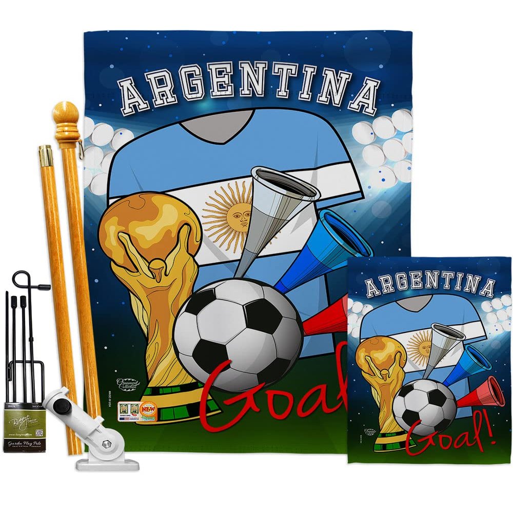 World Cup Argentina Flags Argentine Banner Wall Art Flag Poles For Outside House Stand Outdoor Decorations Garden Tapestry Yard Signs FIFA Gifts Sports Fan Trophy Soccer Game Football Made In USA