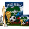 World Cup Saudi Arabia Flags Banner Wall Art Flag Poles For Outside House Stand Outdoor Decorations Garden Tapestry Yard Signs FIFA Gifts Sports Fan Trophy Soccer Game Football Made In USA view 1
