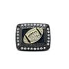 FANTASYJOCKS Fantasy Football Championship Ring The Game Ball Blackout Glass Stones Black Gold FFL Champion Trophy Award Prize Sports Winner Size 14 view 1