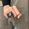FANTASYJOCKS Fantasy Football Championship Ring The Game Ball Blackout Glass Stones Black Gold FFL Champion Trophy Award Prize Sports Winner Size 14 view 2