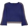 Alfani Womens Striped Bell Sleeve Pullover Sweater, Blue, X-Large view 1