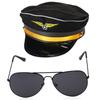 Beelittle Airline Pilot Captain Costume Kit Pilot Dress up Accessory Set with Aviator Sunglasses view 3