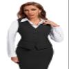 Foucome Suit Vest for Women Formal Regular Fitted Vest Tops Black XL view 2